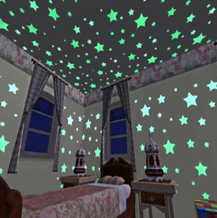 Светящиеся звезды на потолке 100 штук
