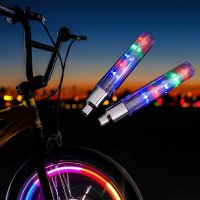Подсветка для колес велосипеда, Крепление на ниппель, 5 цветов, 2 шт., Фонарь велосипедный, LED