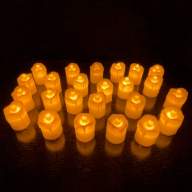 Светодиодные свечи с имитацией воска 24 шт., батарейки в комплекте, плавное мерцание - Светодиодные свечи с имитацией воска 24 шт., батарейки в комплекте, плавное мерцание