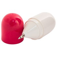 Ручка Пилюля неваляшка красно-белая шариковая